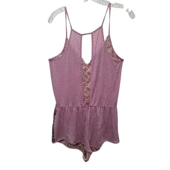 Victorias Secret Pink Intimate Satin floral Short Romper S Med Lingerie Playsuit - Picture 8 of 8